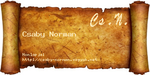 Csaby Norman névjegykártya
