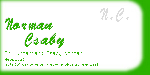 norman csaby business card